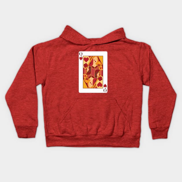 Queen of Hearts Playing Card Kids Hoodie by Woah_Jonny